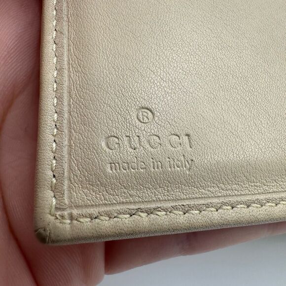 Gucci Compact Leather Wallet Beige Neutral - Picture 8 of 16